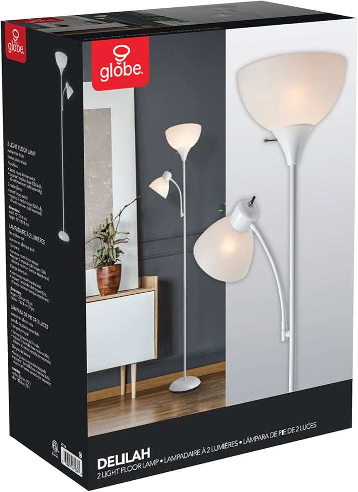 Lámpara de pie - Globe Electric - color blanco - 72.88 pulgadas.