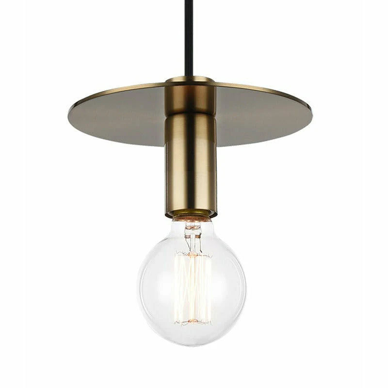Lámpara colgante de techo de latón industrial retro, iluminación para comedor, altura ajustable, iluminación colgante de 1 luz.